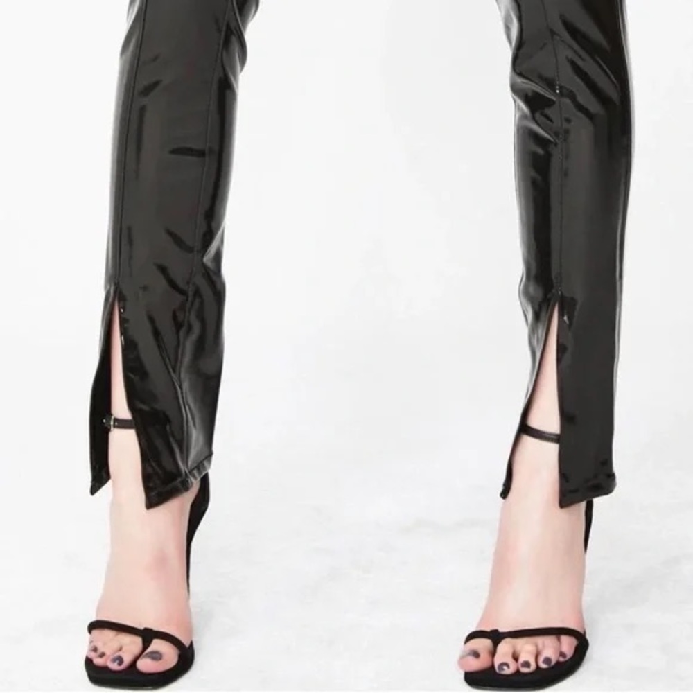 Blank NYC Black Vinyl High Waisted Pants - Picture 4 of 8